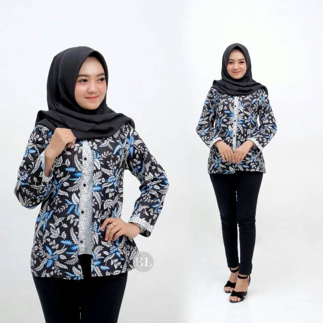 Blus batik kacing depan boleroo