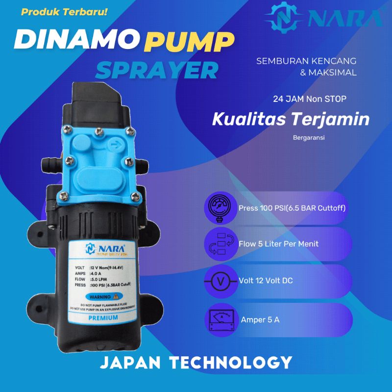 Pompa Dinamo Nagasaki Sprayer Elektrik 12v DC Pompa Air Minum Cuci motor