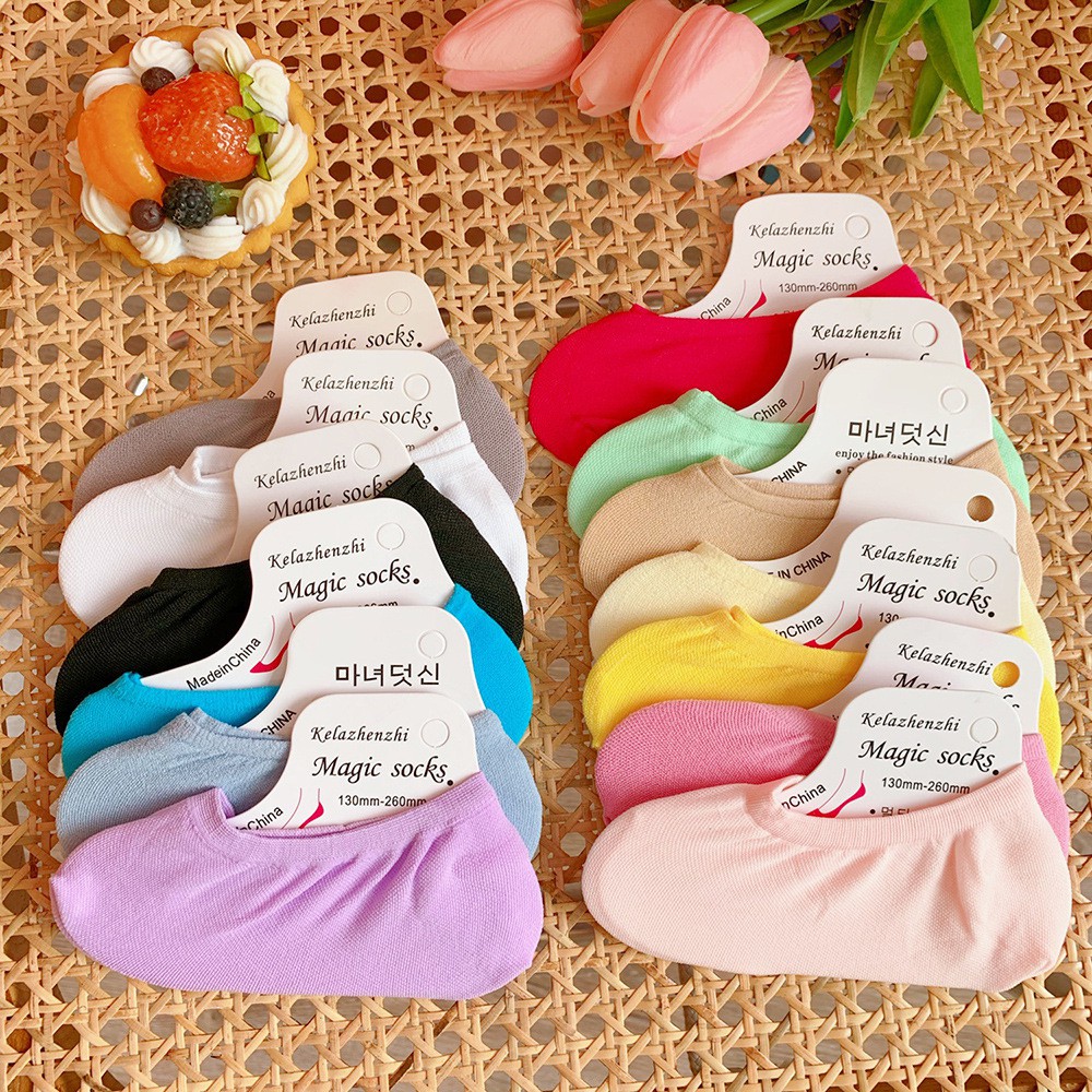 KK-43 basic socks wanita kaos kaki perahu boat invisible socks