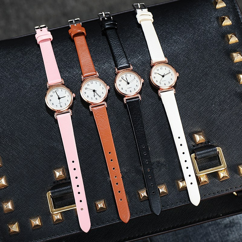 ✅COD Jam Tangan Wanita Kecil Analog Quartz Strap Kulit