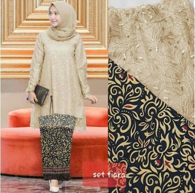 3Warna zr Set tiara / Set kebaya tunik modern / Tunik set brukat premium