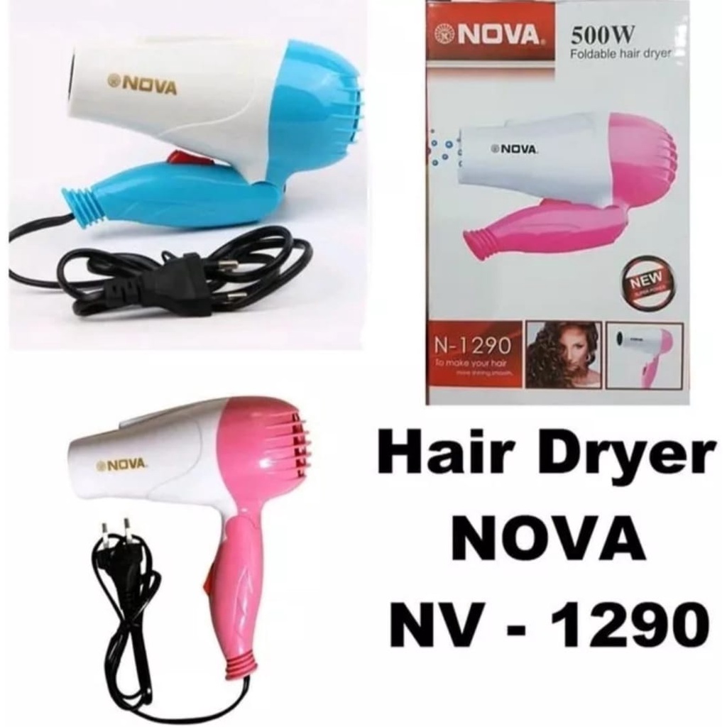 Hairdryer Hair Dryer Lipat Pengering Rambut Nova Portable 500W-Pengering Rambut Lipat Hair Drayer Mini Nova Good Quality