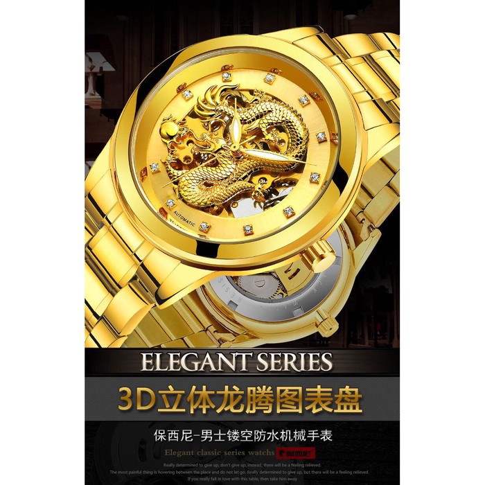 Jam Tangan Pria Naga Rantai Elegant - Dengan Tanggal / Automatic