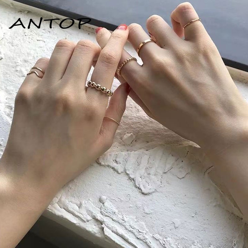 Fashion Korea Kombinasi Terbaru Cincin Sederhana Liar Aksesoris Mode ANTOP