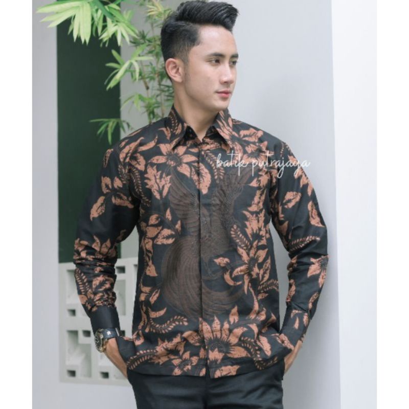 SEKAR MANUK Kemeja Baju Batik Pria Cowok Lengan Panjang Slimfit Premium