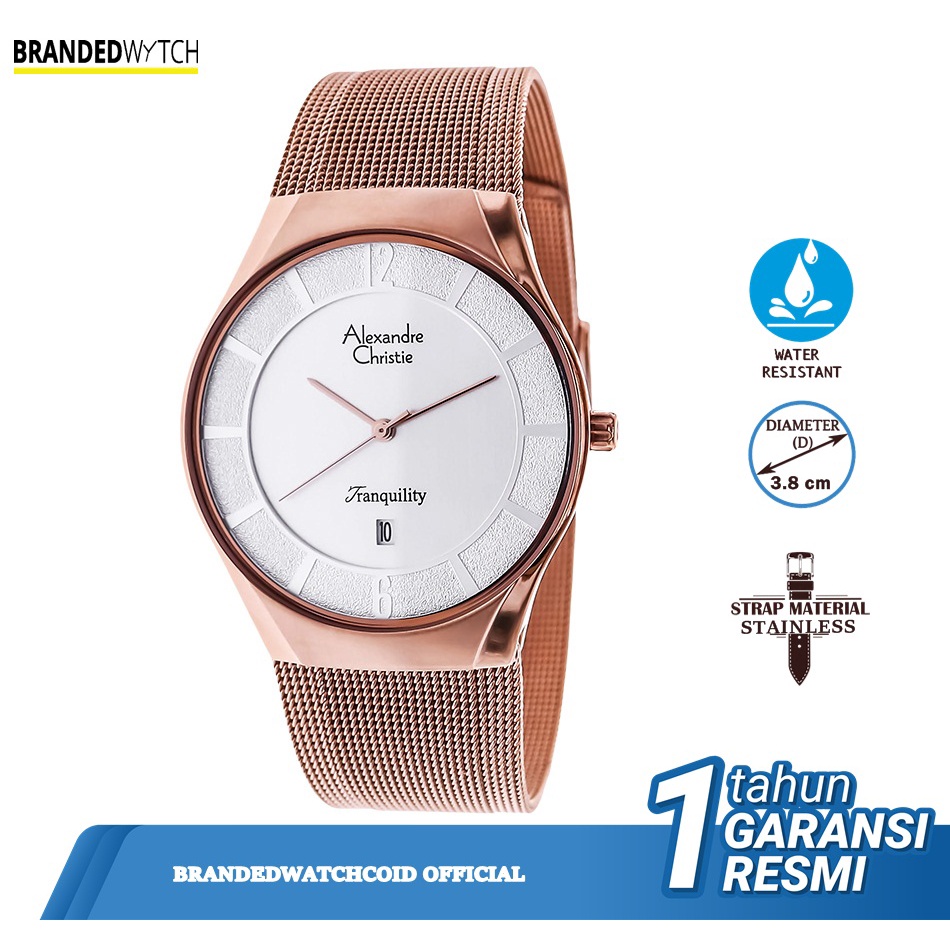 Jam Tangan Alexandre Christie Original Pria AC 8331 MDBRGSL Diameter 3,8 cm