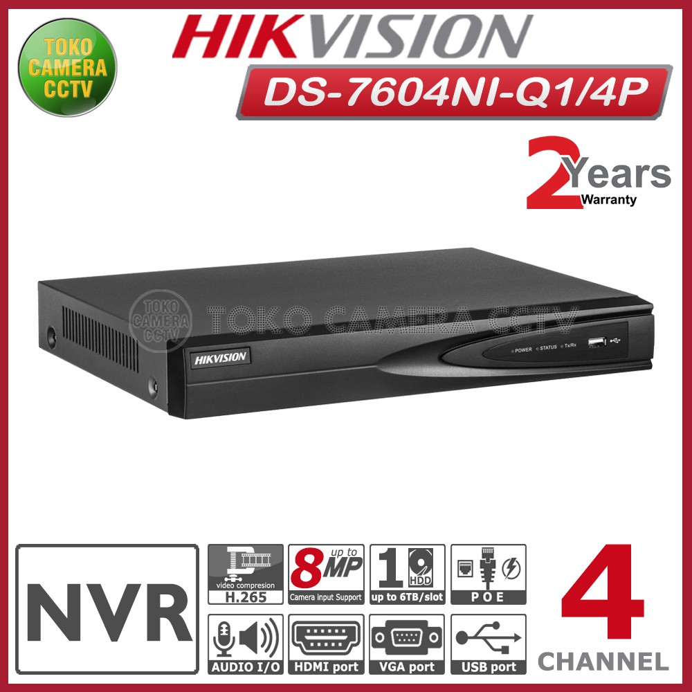 NVR HIKVISION 4 CHANNEL DS-7604NI-Q1-4P POE