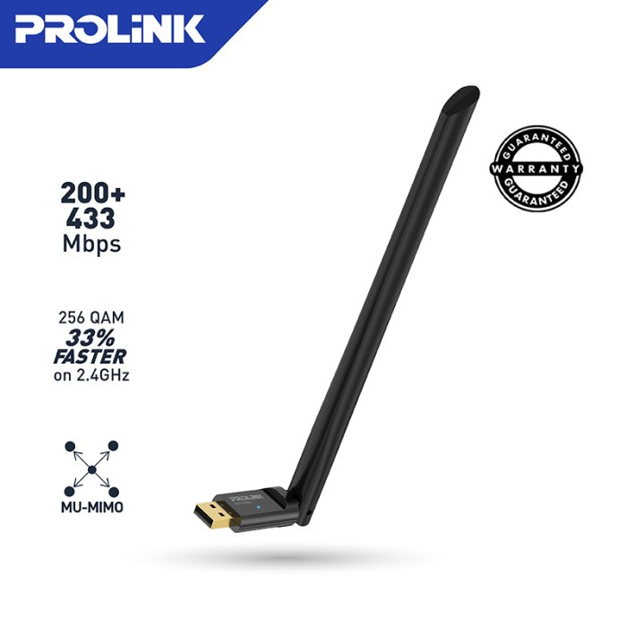 Wireless USB Adapter 6dBi Antenna PROLiNK DH5103U AC650 Dual Band