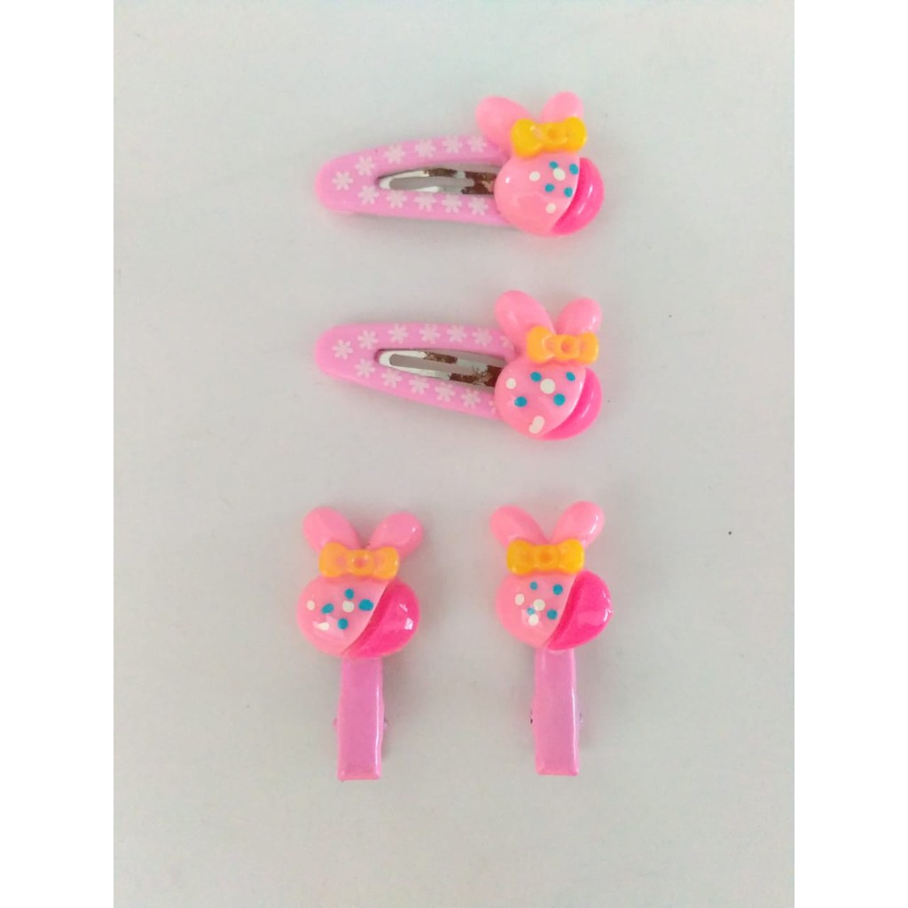 Jepit Rambut Anak Murah Hias Kelinci Isi 4 pcs