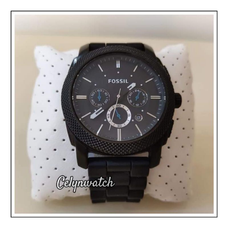 jam tangan pria fossil FS4487 strap rubber / karet black original