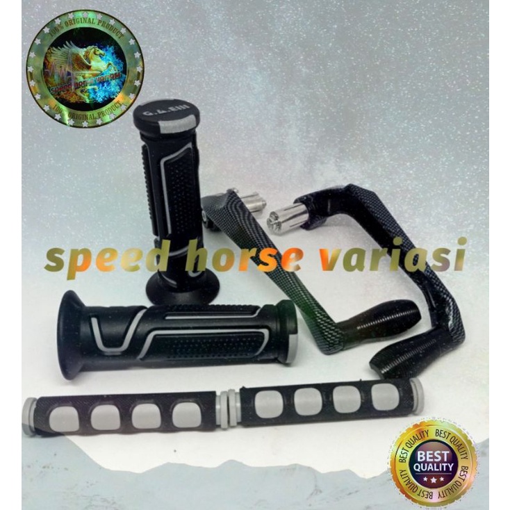 Paket Hemat Paket variasi motor Proguard sabit+Handgrip robot Neon+Karet Handle Universal