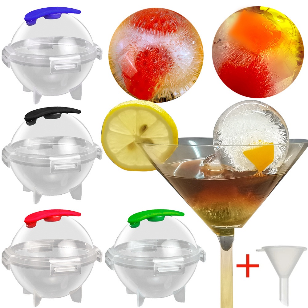 (Buy 1 Get Free Funnel) Cetakan Es Batu / Jus Buah / Cocktail Bentuk Bulat DIY