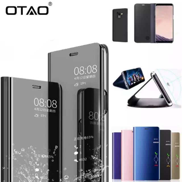 Flip Clear Cover All Type Samsung Note 10 9 8 5 4 Pro Plus Flip Case Mirror Smart View With Stand