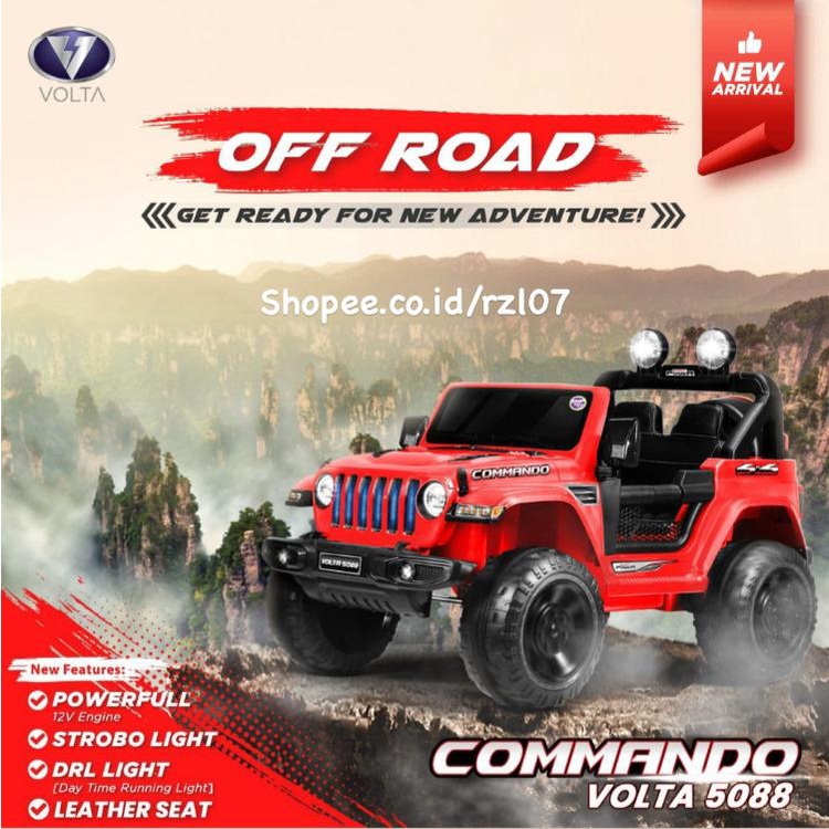 Mobil Aki VOLTA 5088 JEEP COMMANDO mobil remot baterai cas mobil mainan anak remote jip SHP