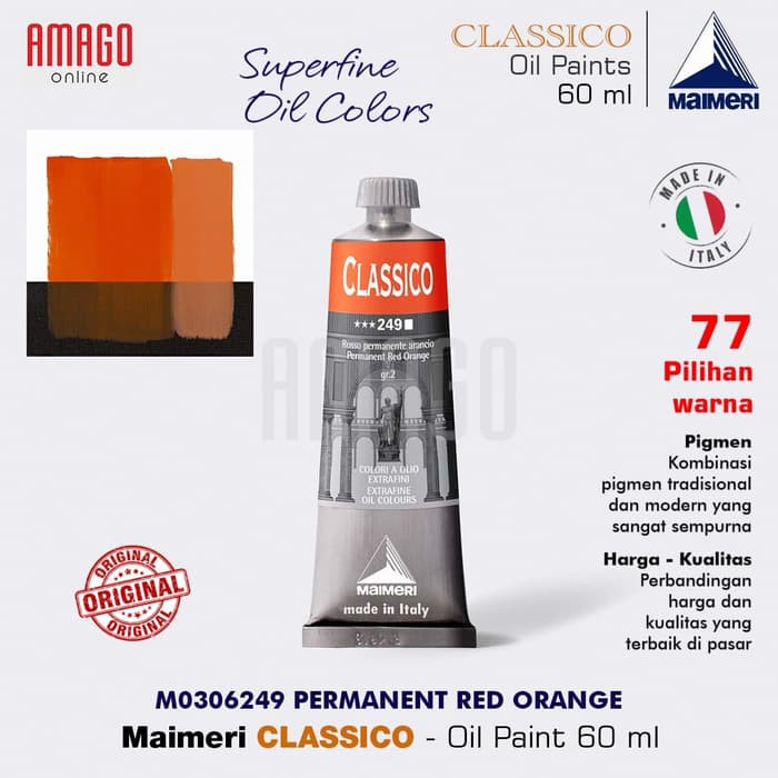 MAIMERI CLASSICO - OIL PAINT - PERMANENT RED ORANGE - 60ML - M0306249