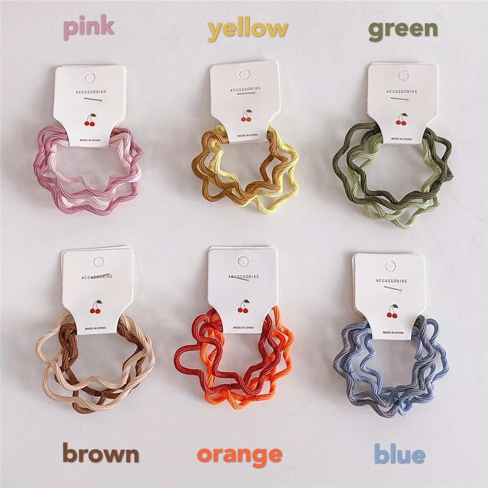 4pcs/set Ikat Rambut Elastis Tahan Lama Gaya Korea Untuk Wanita