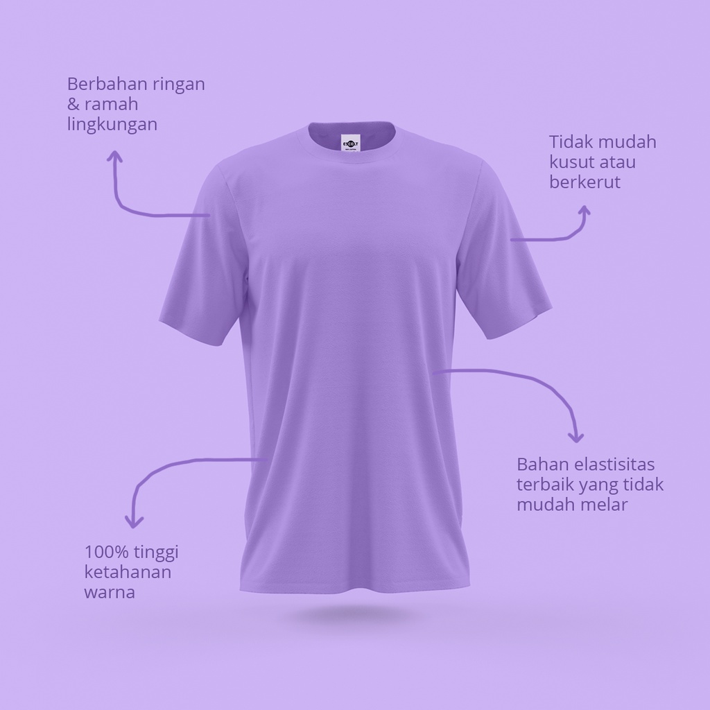 Kaos Polos Premium Ungu Oversize - Unisex ESCOLT