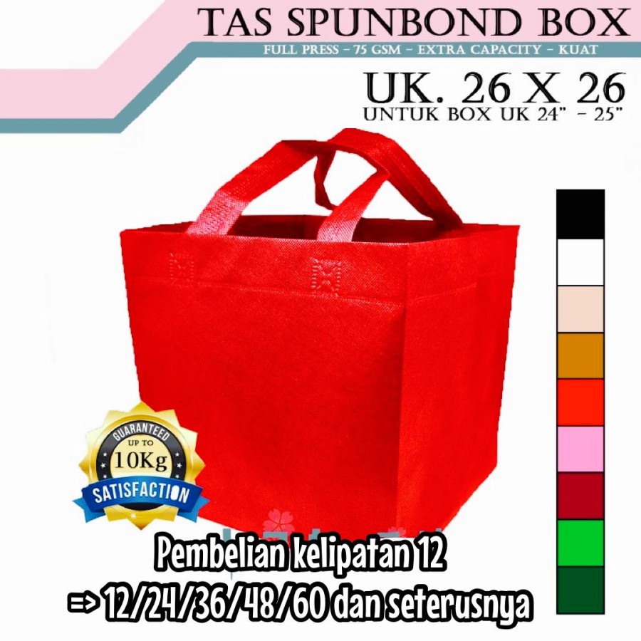 Tas Spunbond Box Kue Kotak Nasi Kantong Cake Hampers 20 25 30 kuat teb