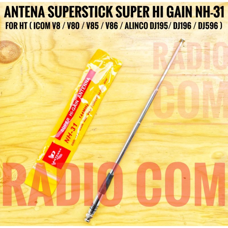 ANTENA SUPERSTICK HT ICOM V80 DJ196 DJ195 W58 VHF ANTENA SUPERSTICK NH-31 BNC FEMALE SUPER HI GAIN