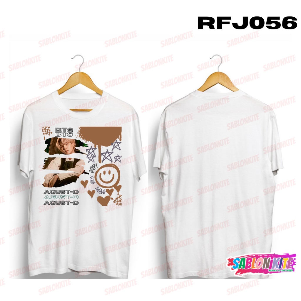 MURAH!!! KAOS KPOP SUGA SMILEY PAINT RFJ056 COMBED 30S