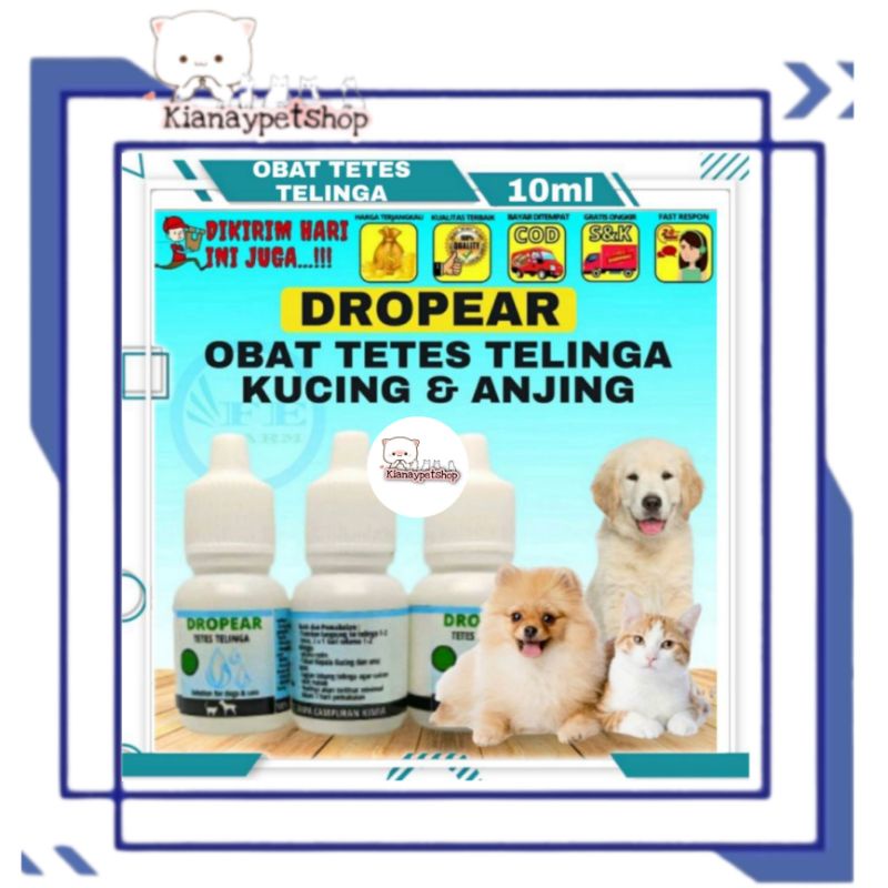 PROMO OBAT TETES TELINGA KUCING ANJING DROPAER / OBAT RADANG TELINGA KUCING CONGEK BAU