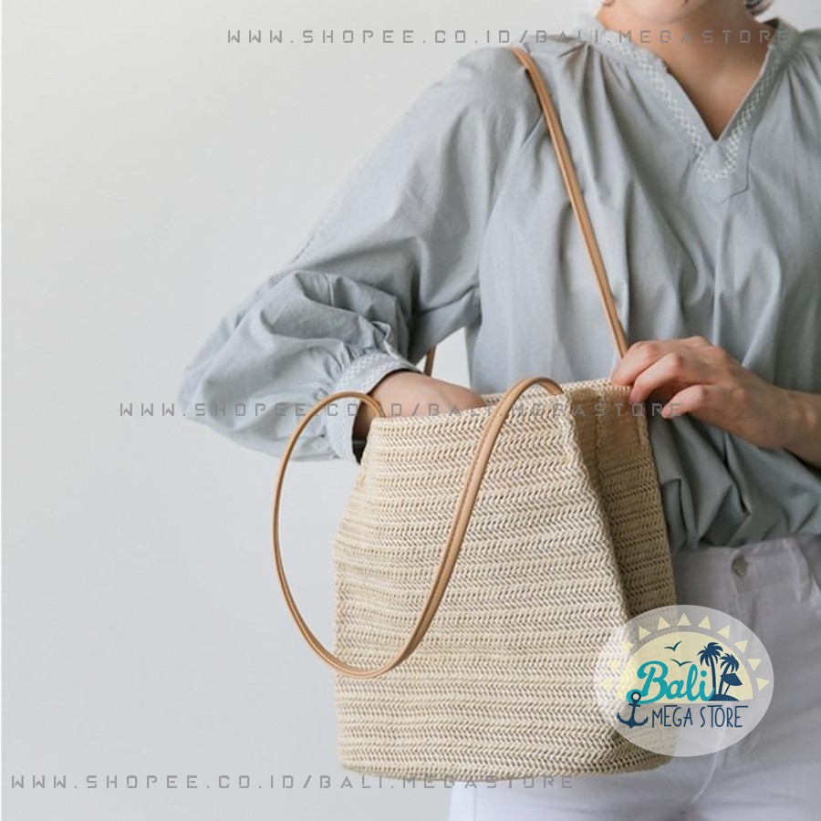  BALI  Tas  Rajut  Rotan Tote Shoulder Knitted Rattan Bag 