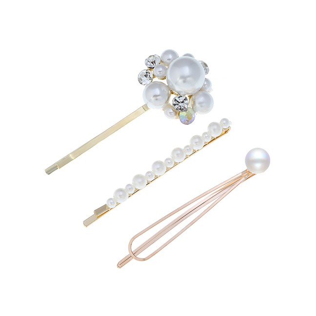 LRC Jepit Rambut Fashion White Pearl Hairpin F56943