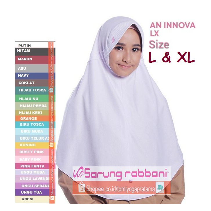Kerudung Rabbani Innova Lx Size L , XL