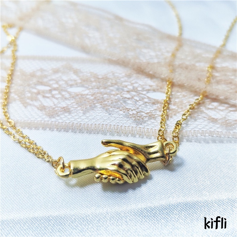 2 pcs,Jabat Tangan Beberapa Kalung,Rantai Klavikula,untuk Wanita dan Pria Hadiah
