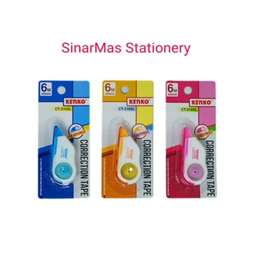 

Correction Tape Kenko CT 210SL ( 6 m X 5 mm ) | Tip Ex Kenko CT-210SL | Correction Tape Kecil
