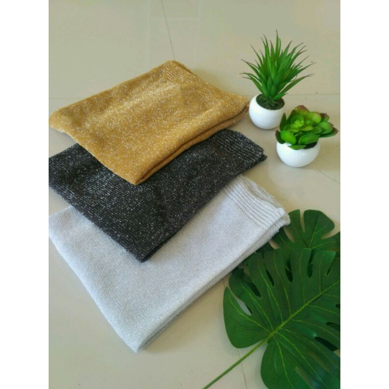 PASHMINA RAJUT GLITTER TERLARIS BAHAN BERKUALITAS HIJAB JILBAB PENGANTIN WISUDA WEDDING-2