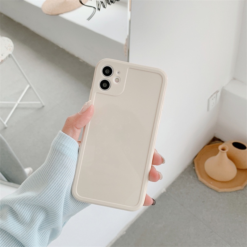 Case Pelindung Penuh Warna Solid Untuk Iphone 7 8 PLUS X XR XS 11 12 13 Mini PRO MAX SE 2020