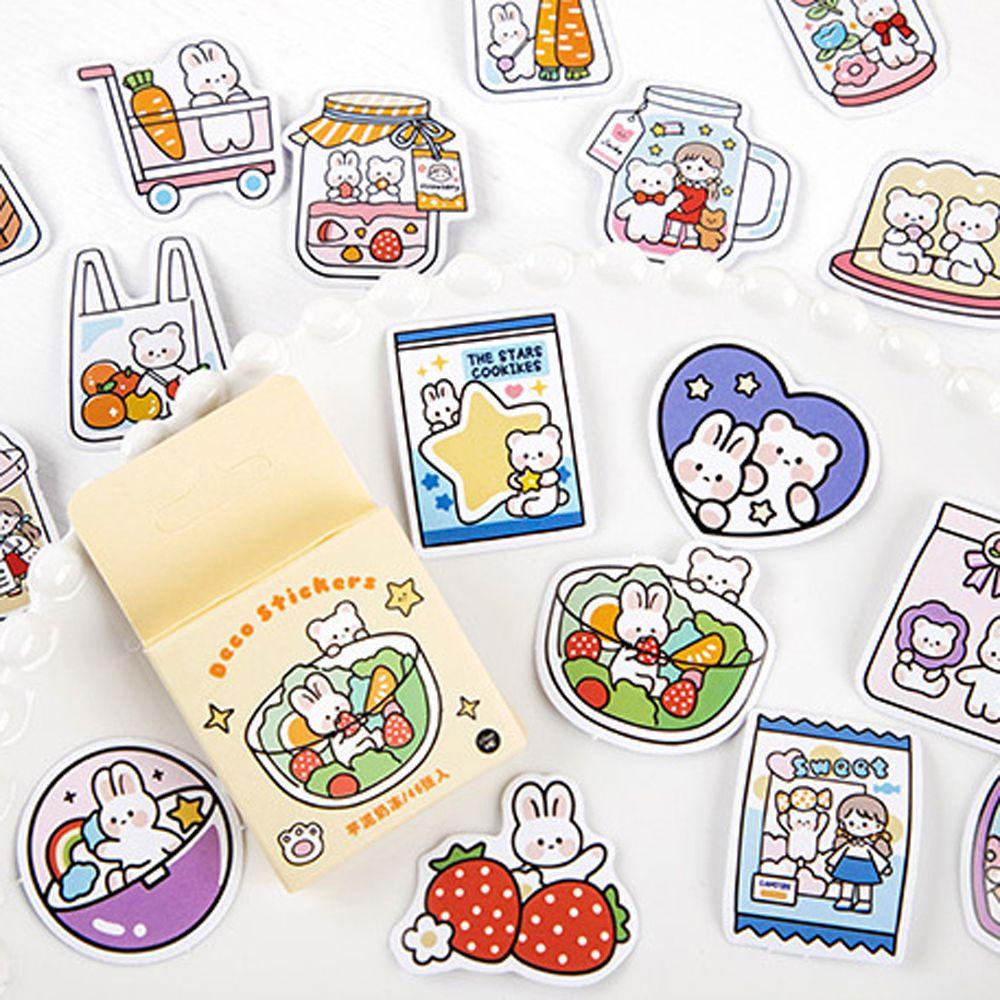 Lanfy Kartun Alat Tulis Stiker Makanan Korea Scrapbooking Animals Album Handbook Perlengkapan Sekolah