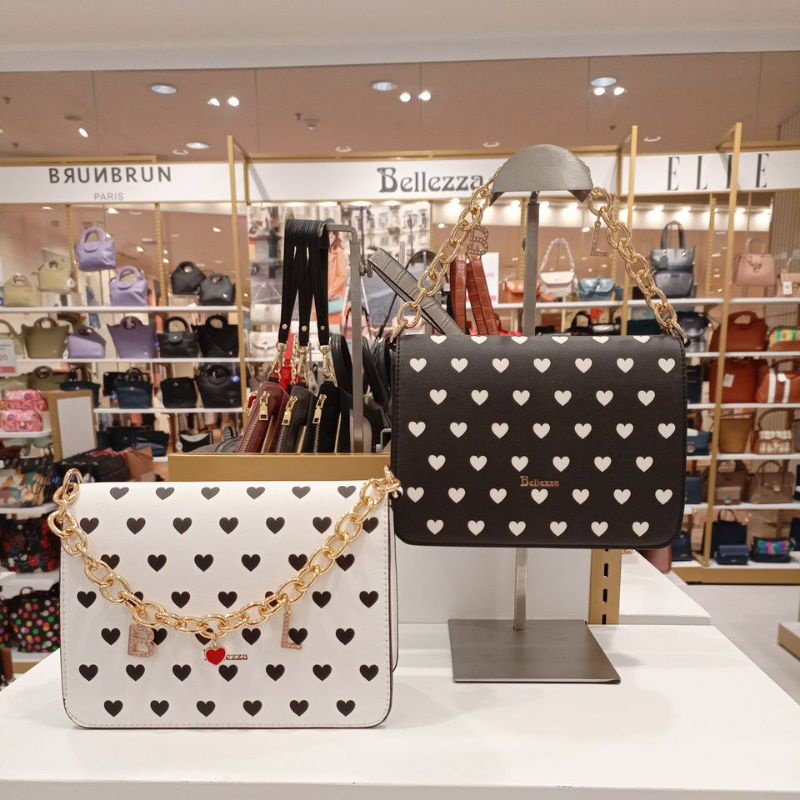 Terbaru Bellezza Bhw070 Original Counter Store Tas Selempang wanita Fashion Modis Motif Hati Love Sa