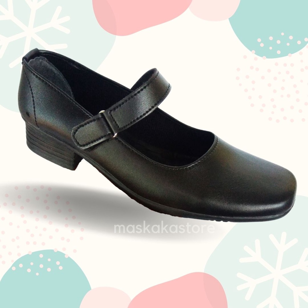 Sepatu pantofel wanita pantopel cewek fantofel paskibra warna hitam