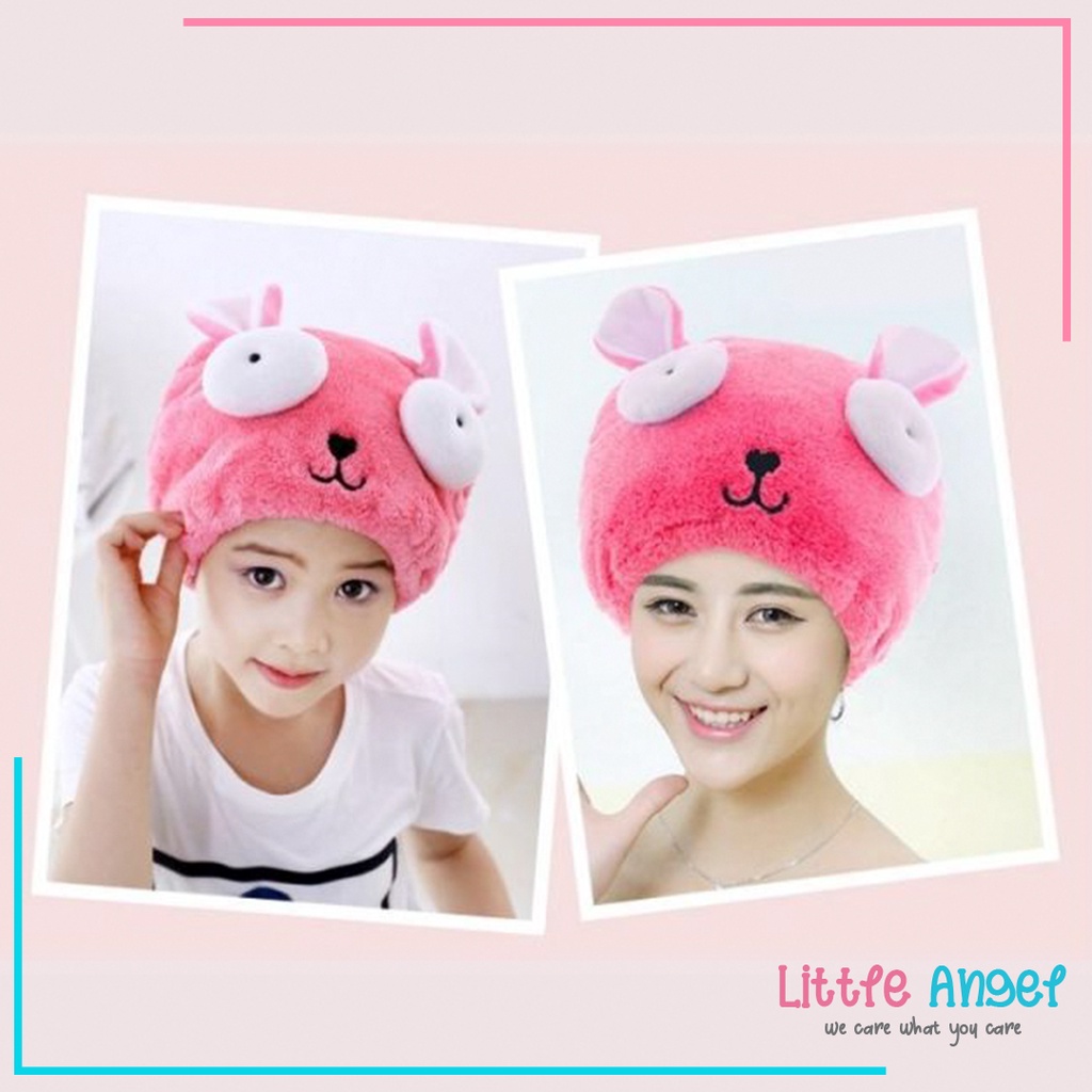 Handuk Keramas Mandi Topi Handuk Pengering Rambut Kepala Hair Tower Shower Cap Ibu Bayi Anak