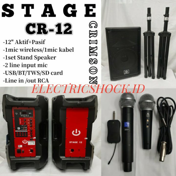 SPEAKER AKTIF PASIF CRIMSON STAGE 12 / STAGE12 ORIGINAL