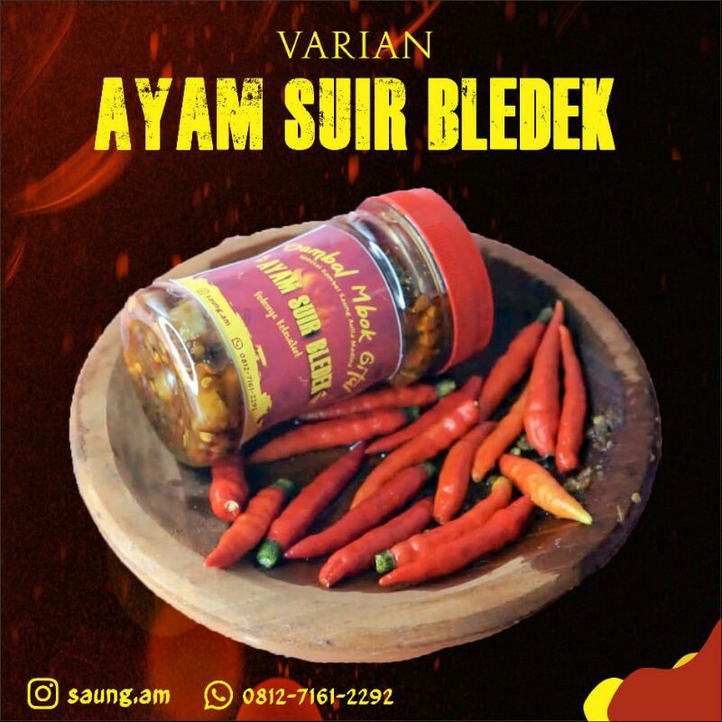 

SAMBAL AYAM SUIR/SAMBAL BLEDEK/SAMBAL MBOK GITUL/SAMBAL HOME MADE