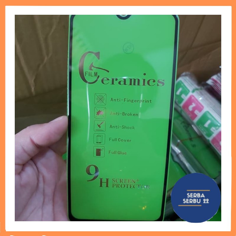 Tempered Glass Ceramik Hijau Film Full Layar For Samsung J4prime/A31/A90/J6+/A50 Full Cover [SS]