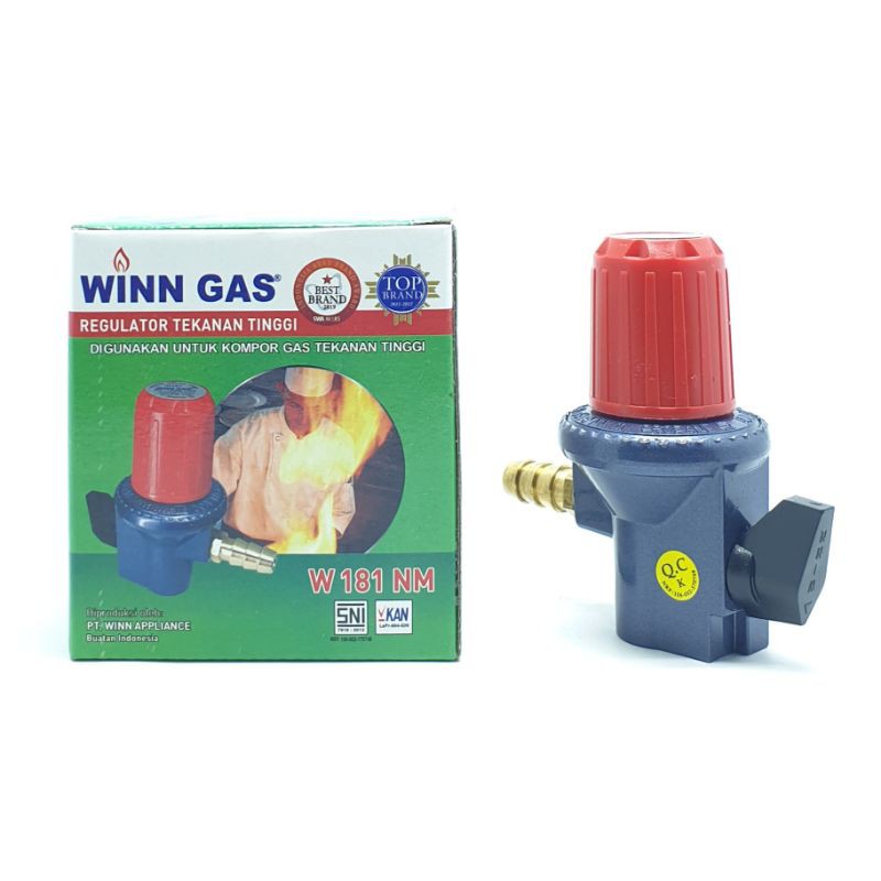 SET W-181NM NO Meter High Pressure Regulator Gas Winn Gas + Selang Gas FLEXY 1,8Mtr