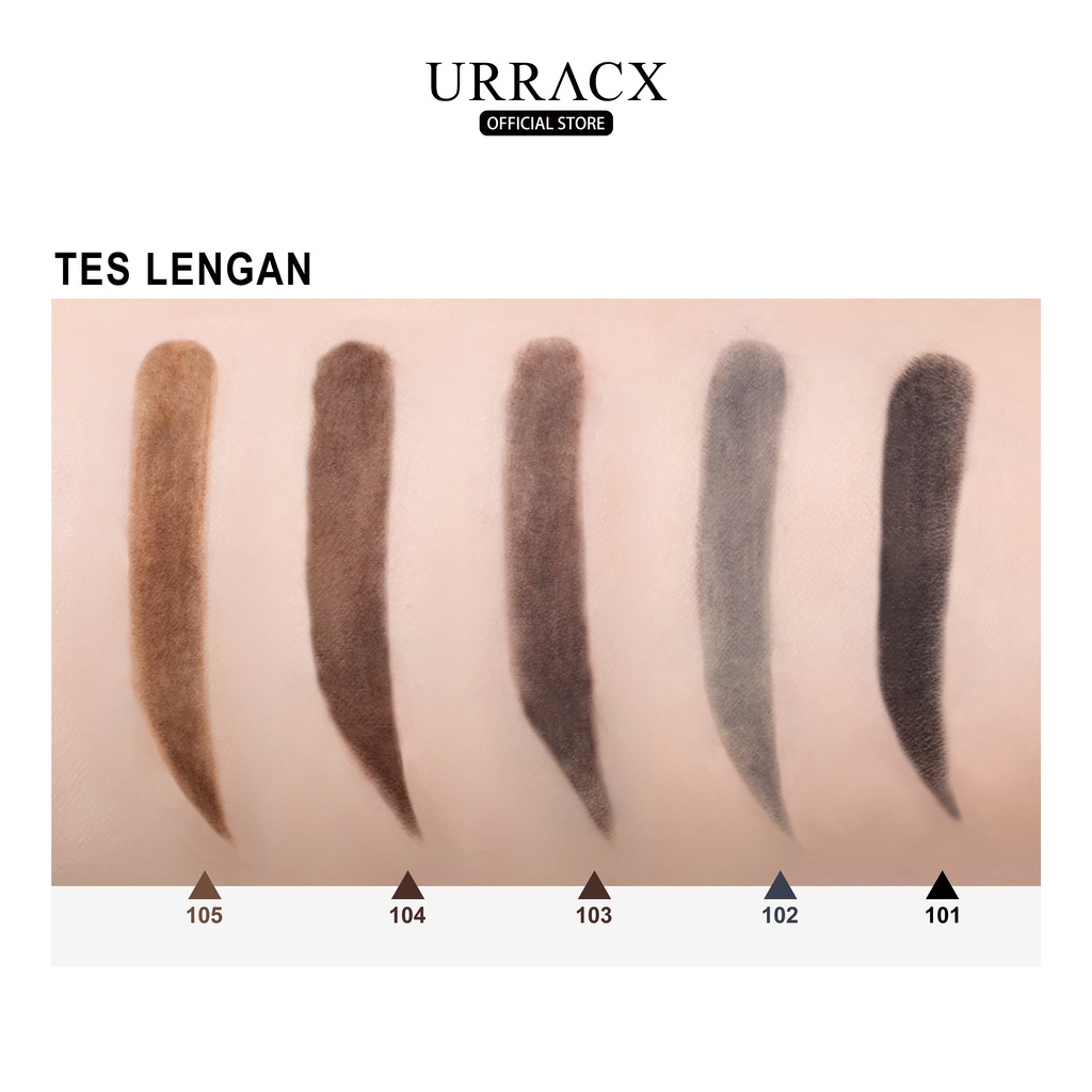 (COD) URRACX Pensil alis tahan lama tahan air dan tidak luntur eyebrow pencil 2 in 1