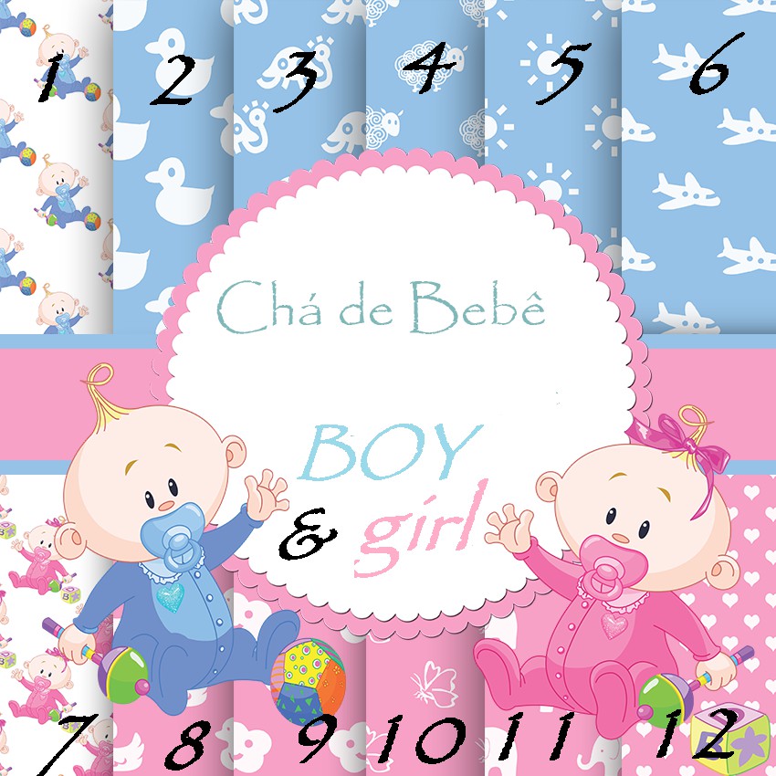 Kertas Scrapbook - Cha de Bebe Girl 7-12_GL20 Design