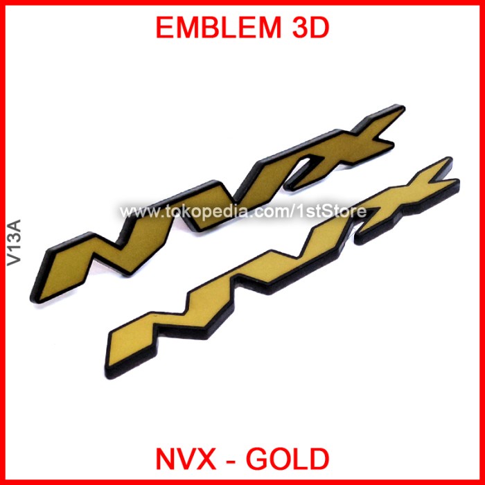 Emblem Nvx Gold Logo 3D Timbul Yamaha Aerox 155 Malaysia Not Original