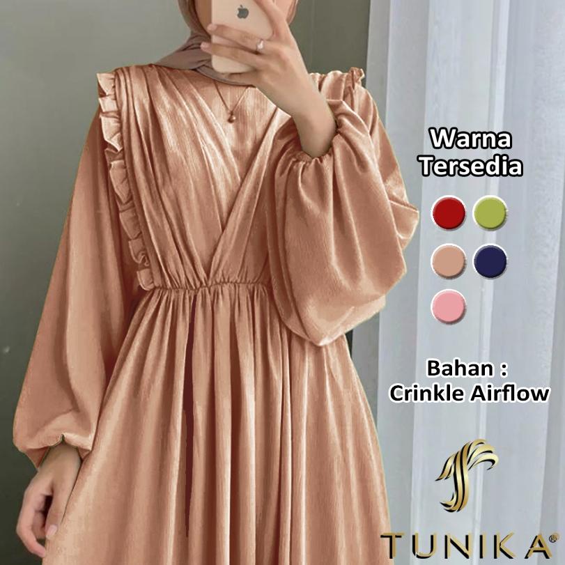 Valva Crinkle Airflow - Baju Gamis Jumbo Wanita - Dress Muslim - Gamis Dewasa - Tunika