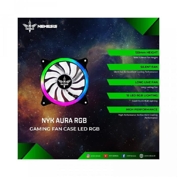 Fan Casing 12cm NYK AURA Nemesis LED RING Auto RGB Gaming Fan Case