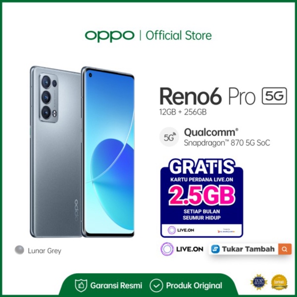 kantinstoresatu [Tukar Tambah Live.On] OPPO Reno6 Pro 5G Smartphone 12GB/256GB