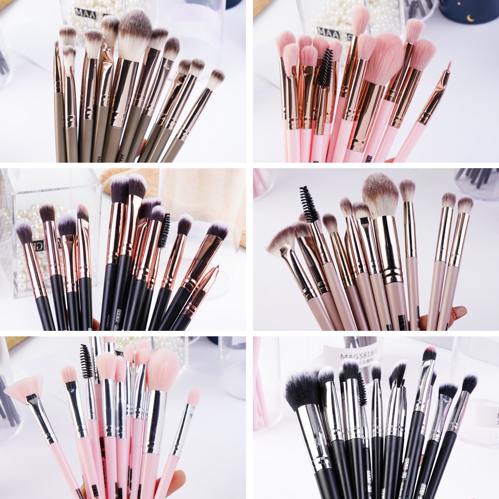 MAANGE 13Pcs/Set kuas Makeup Yang Lembut Brush Make Up Tools Face Painting Set Lembut Kosmetik Aksesoris Tool Brush Powder Besar Eye Shadow Foundation Blusher Blending Beauty Wajah Mata Brush 5818