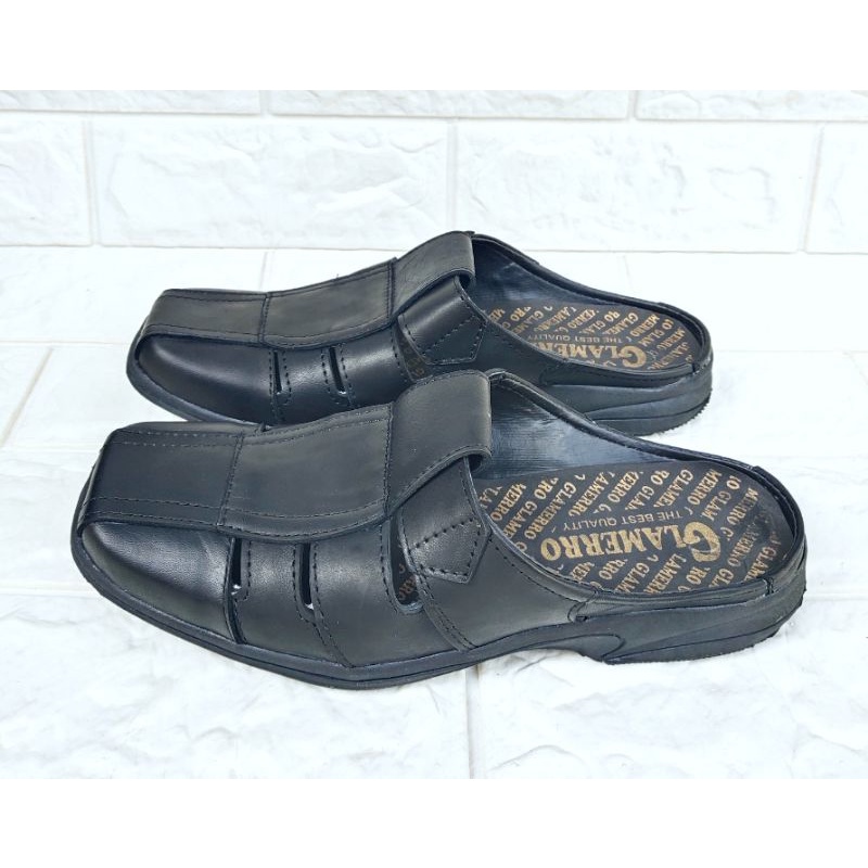 Sepatu Sandal Selop Slop Formal Pria Kulit Asli