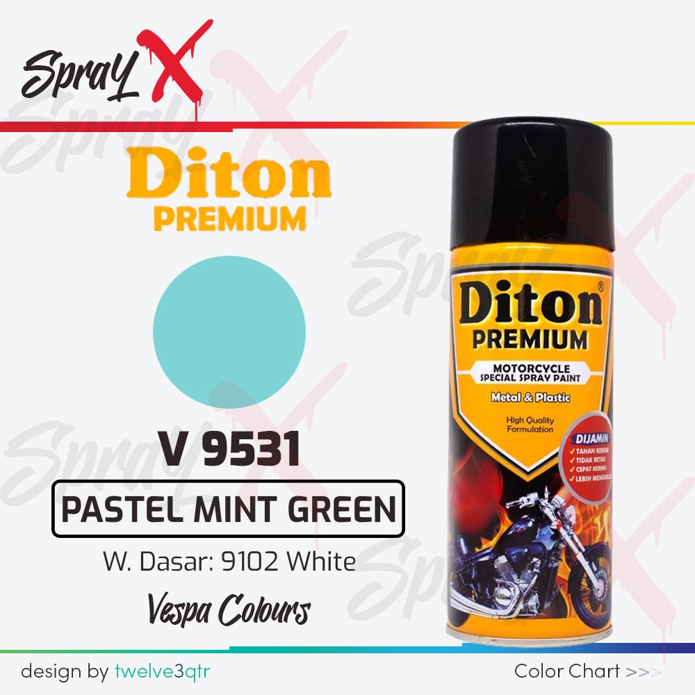 DITON PREMIUM VESPA PASTEL MINT GREEN V 9531 / PASTEL HIJAU MINT #V9531 400ML - CAT SEMPROT PASTEL P