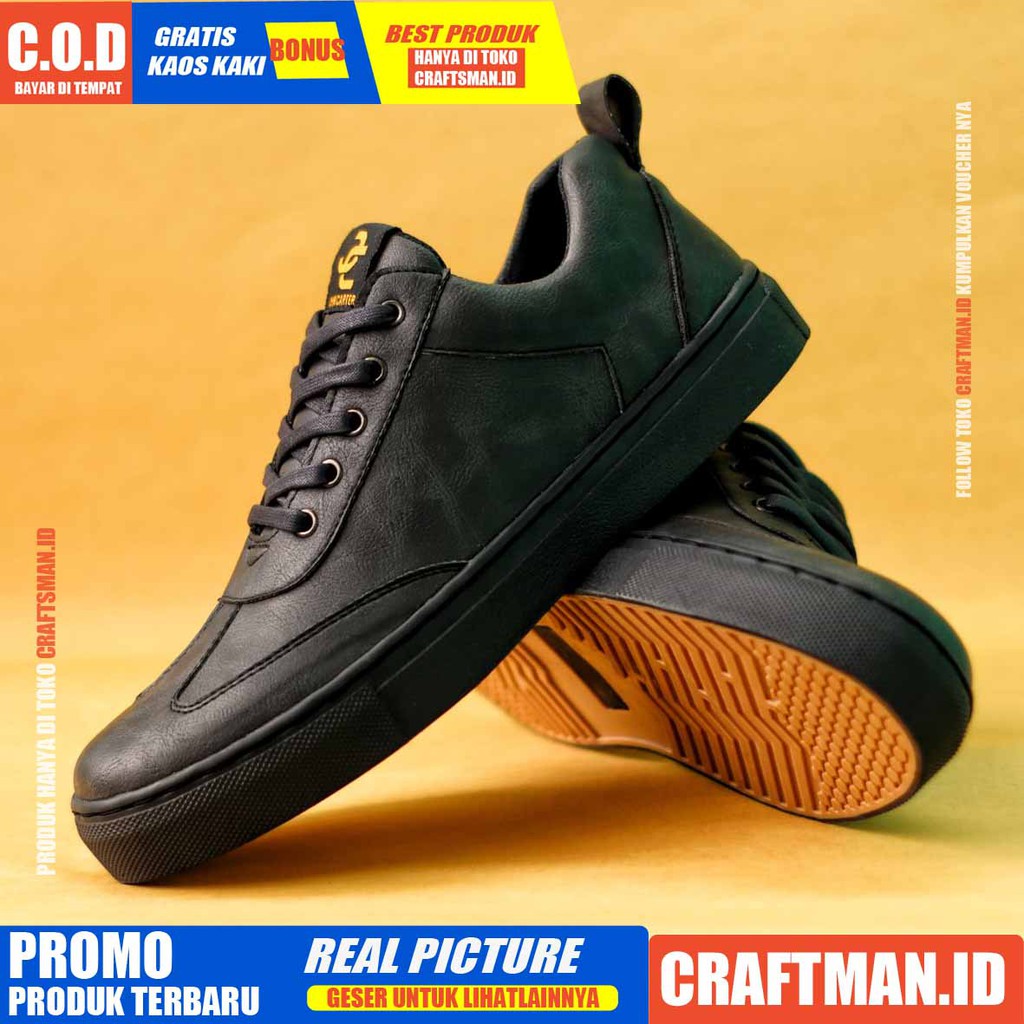 CRAFTS X JIM Sepatu Kasual Pria Sepatu Casual Pria Kerja Kantor Cowo/Cowok Laki/Laki